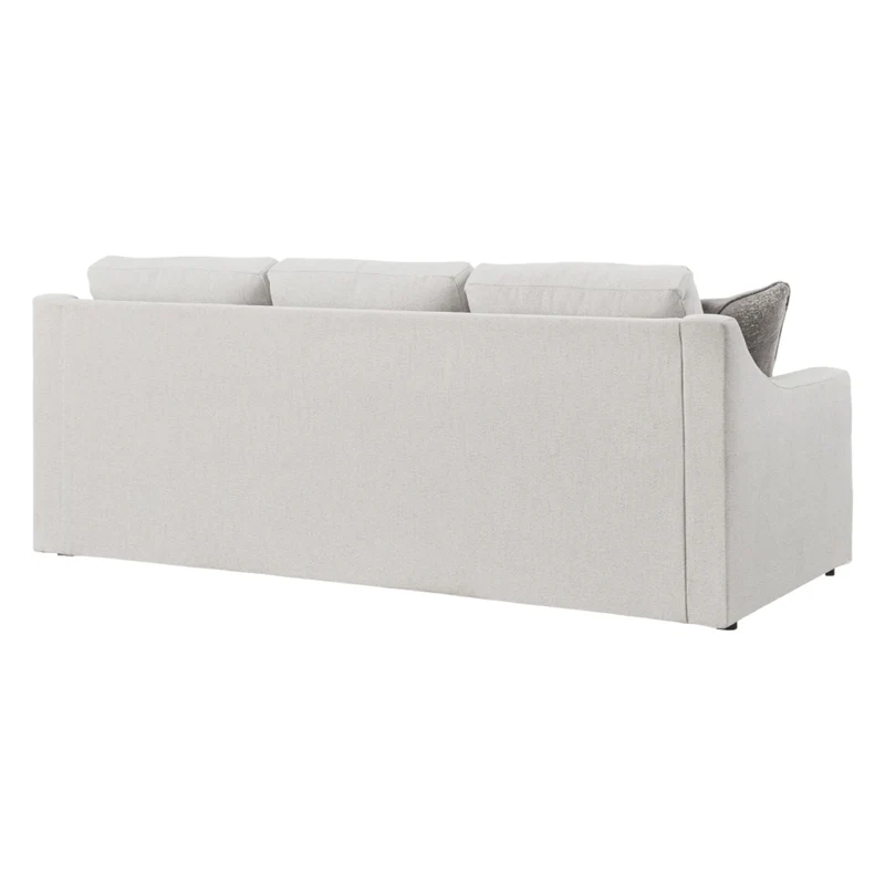 Sofa en tissu texturé blanc avec coussins - Maitelynn