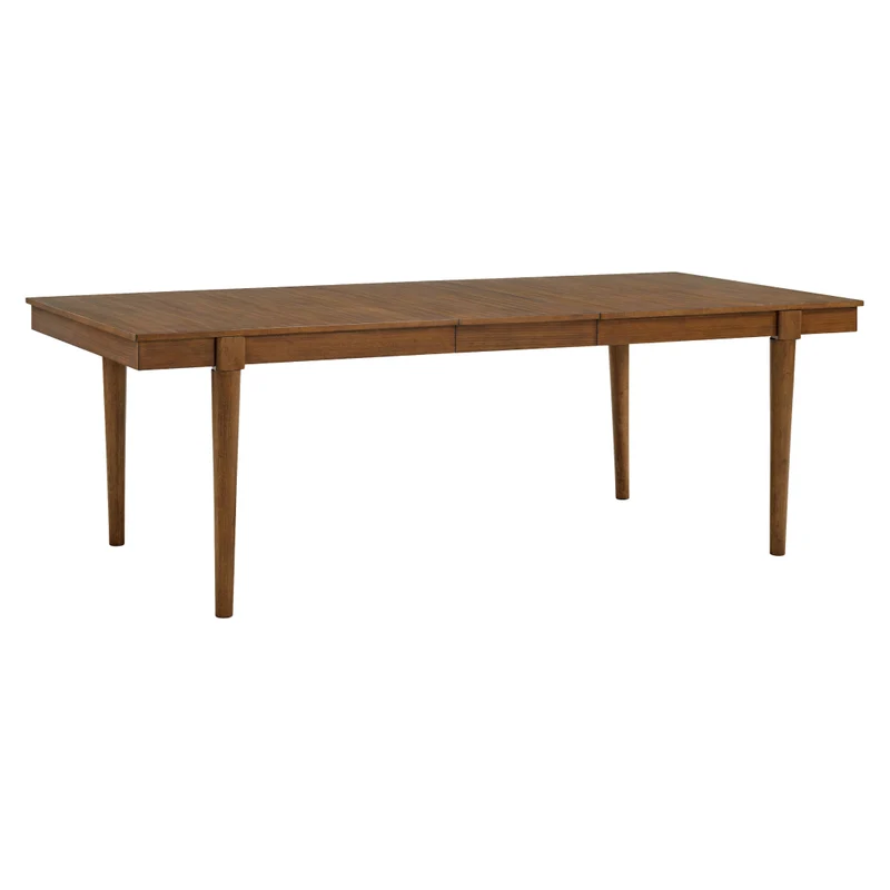 Table de salle à manger extensible en bois/placage de manguier brun - Lyncott