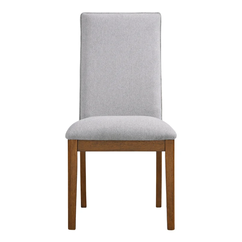 Ensemble de 2 chaises de salle à manger rembourrées en tissu gris - Lyncott