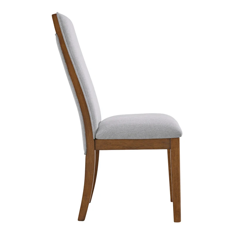 Ensemble de 2 chaises de salle à manger rembourrées en tissu gris - Lyncott