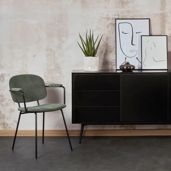 Fauteuil velours côtelé vert sapin