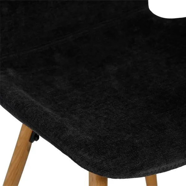 Chaise tissu soft touch noir