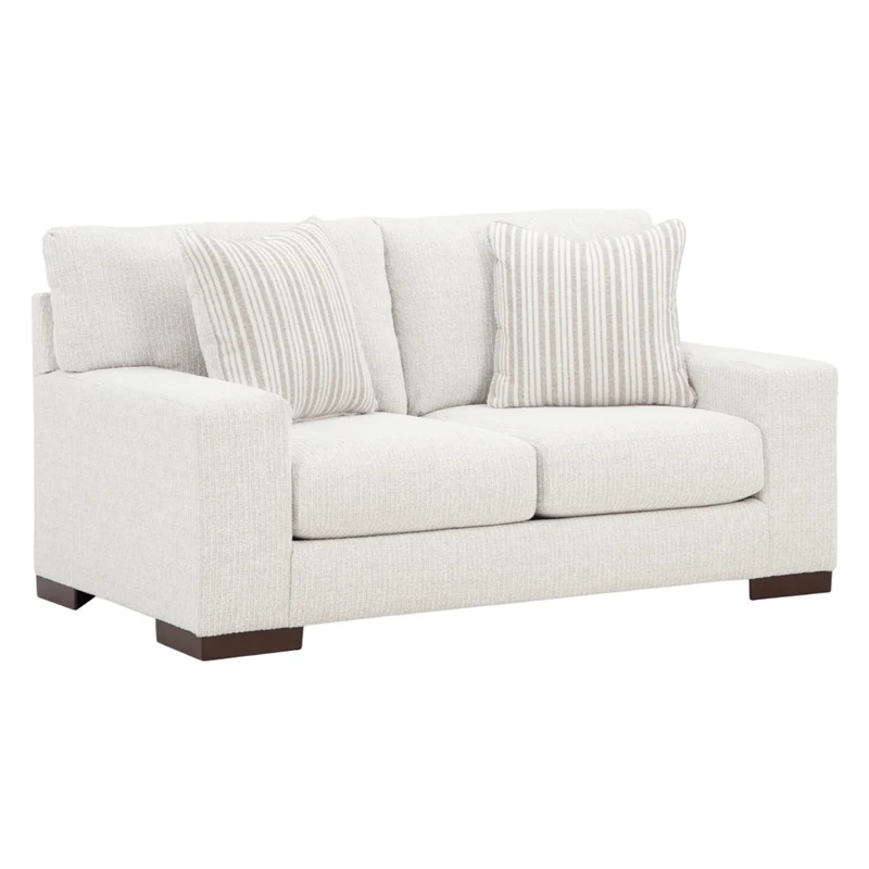 Causeuse en tissu Next-Gen Nuvella blanc avec coussins - Bethley
