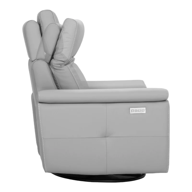 Fauteuil berçant, pivotant et inclinable motorisé en cuir - London