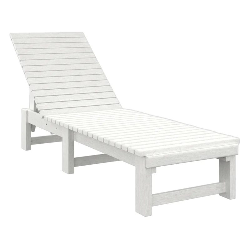 Chaise longue extérieure sans accoudoirs en plastique recyclé - L99