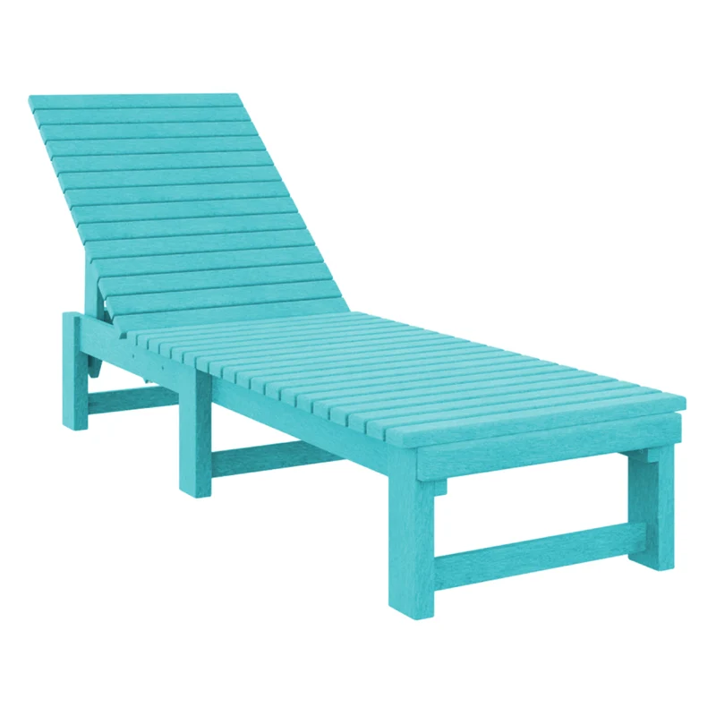 Chaise longue extérieure sans accoudoirs en plastique recyclé - L99