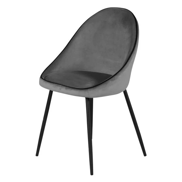 Chaise de repas velours anthracite