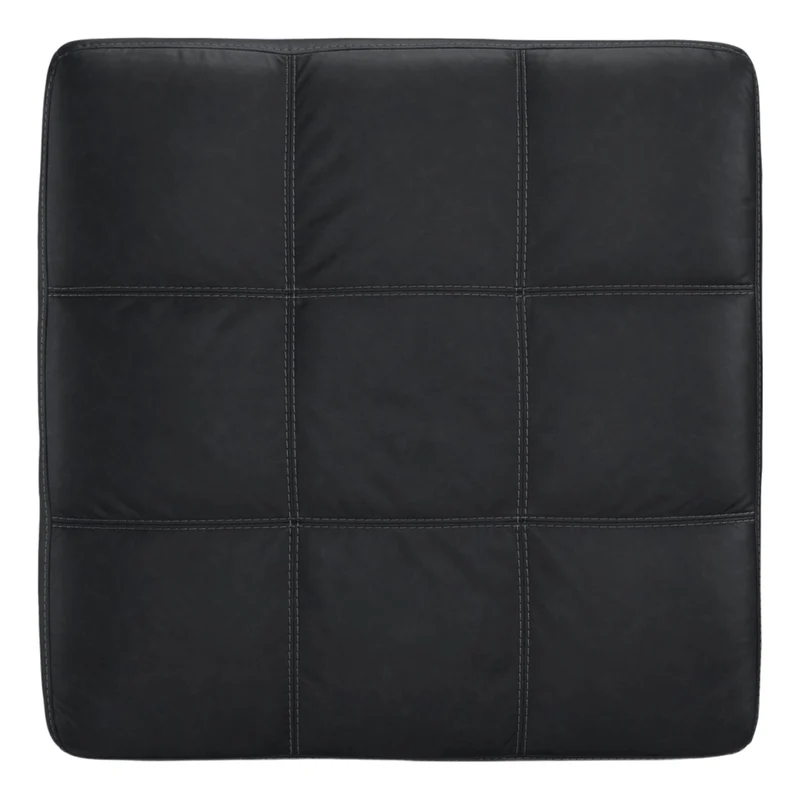 Ottoman surdimensionné aspect cuir noir - Barlin Mills