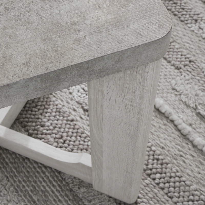 Ensemble de 3 tables en mélamine gris ciment - Garnilly