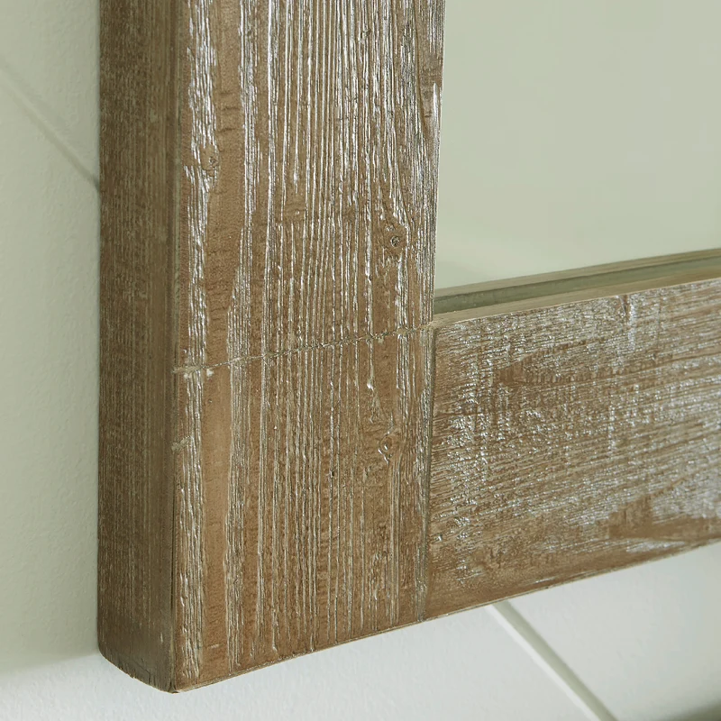 Miroir avec un cadre en bois brun vieilli 30 x 40 po - Waltleigh