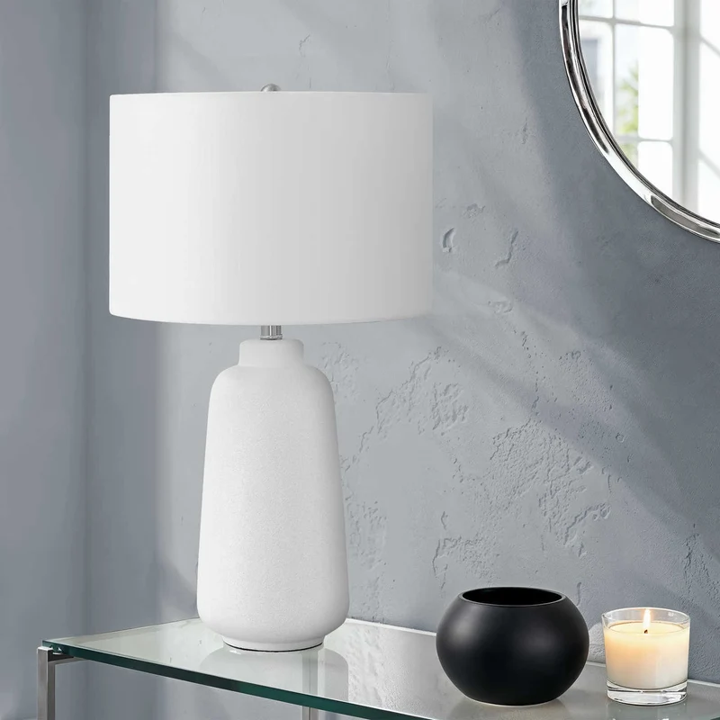 Lampe de table en céramique crème texturée 26 po - I 9716