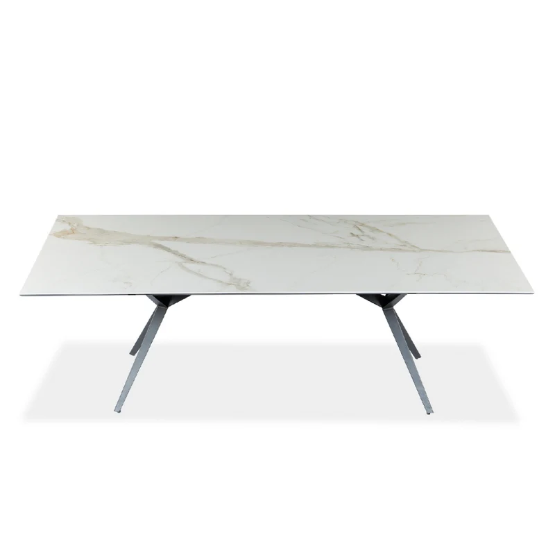 Table de salle à manger rectangulaire en céramique avec métal - Urby