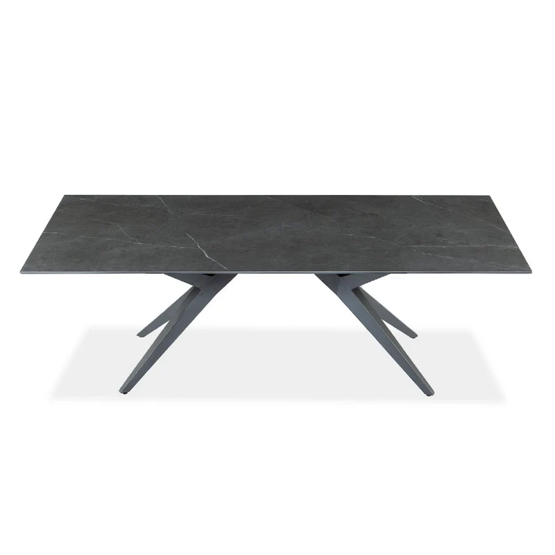 Table de salle à manger rectangulaire en céramique et métal - Jack