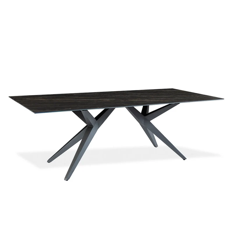 Table de salle à manger rectangulaire en céramique et métal - Jack