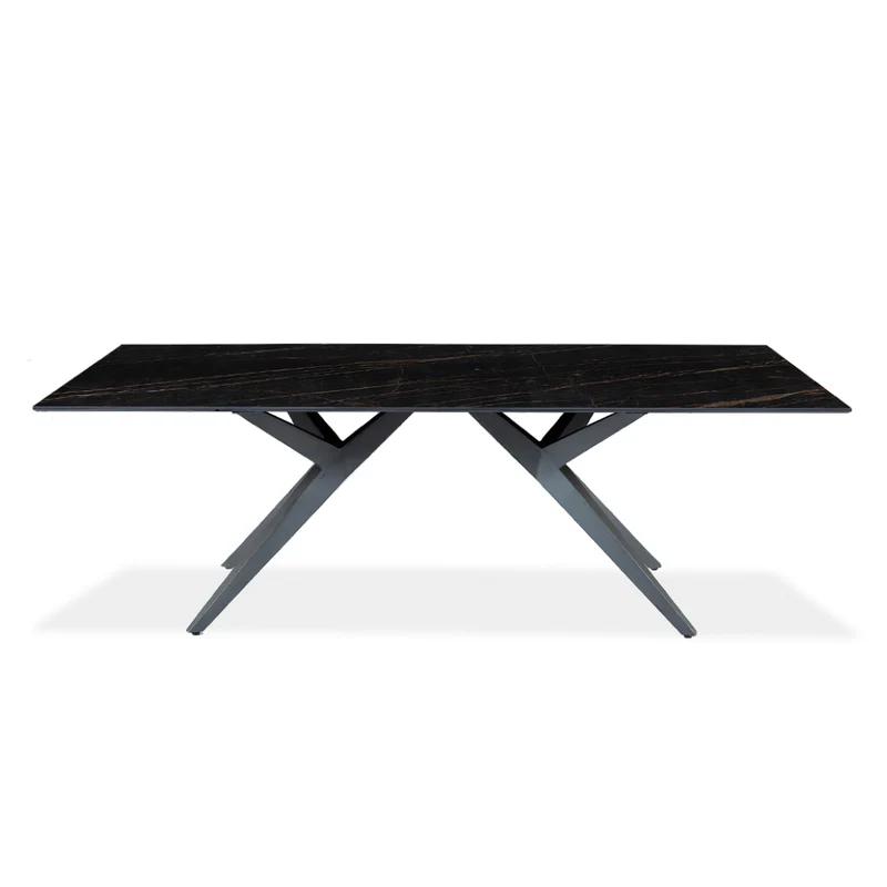 Table de salle à manger rectangulaire en céramique et métal - Jack