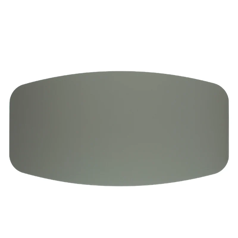 Table de salle à manger rectangulaire avec contour arrondi en verre et bois noyer - Samuel