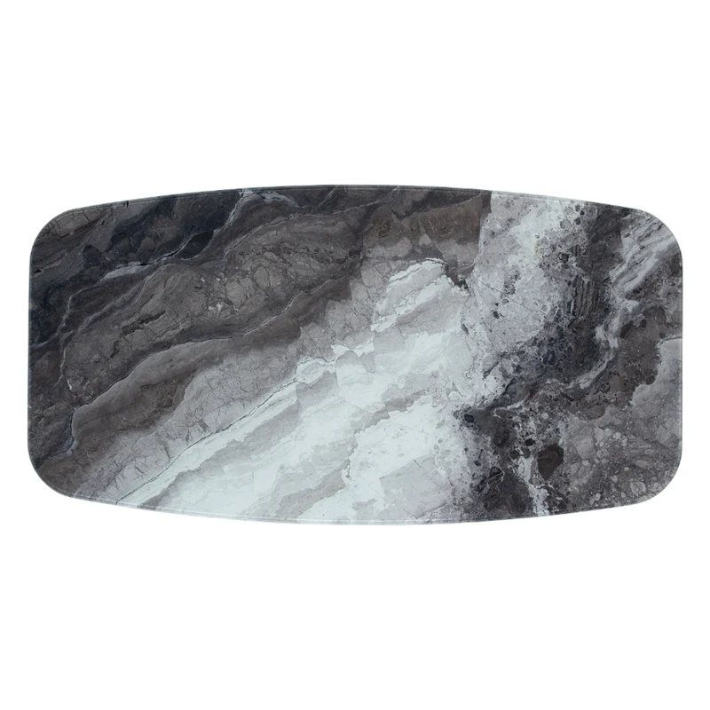 Table de salle à manger rectangulaire avec contour arrondi en verre - Hugo