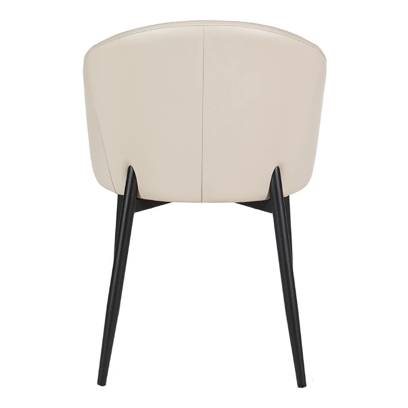 Chaise de salle à manger rembourrée en cuir avec accoudoirs - Emma