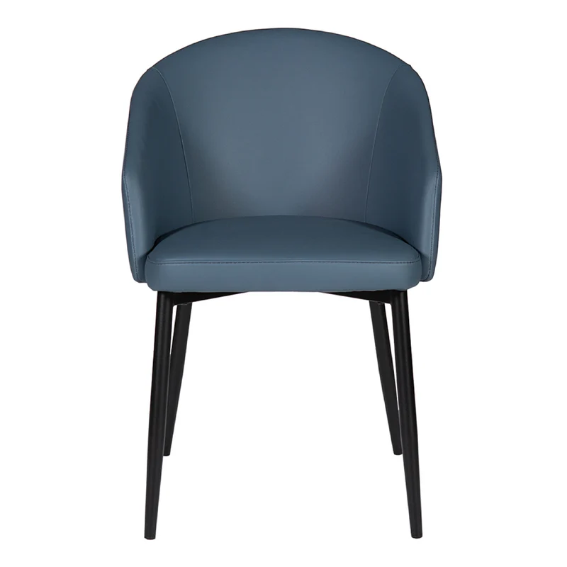 Chaise de salle à manger rembourrée en cuir avec accoudoirs - Emma