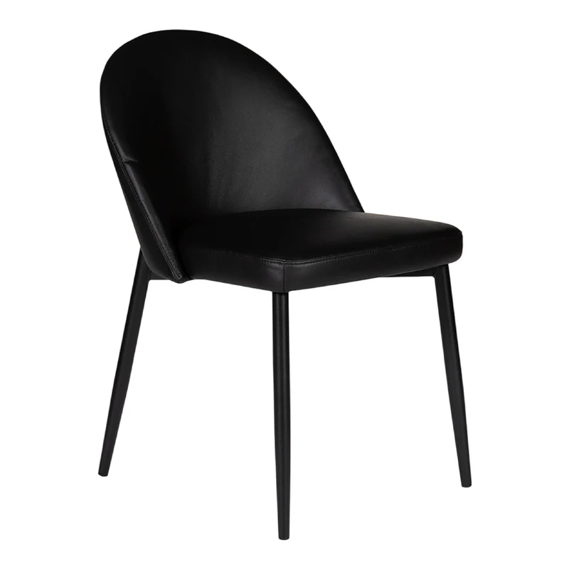 Chaise de salle à manger rembourrée en cuir - Emma