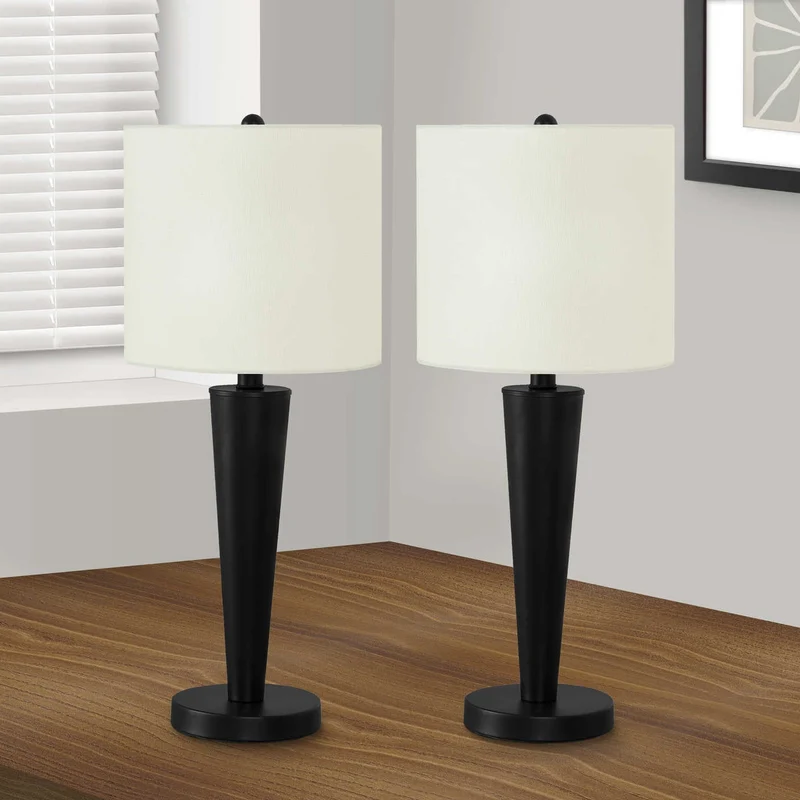 Ensemble de 2 lampes de table en métal avec port USB intégré 24 po - I 9642-9643
