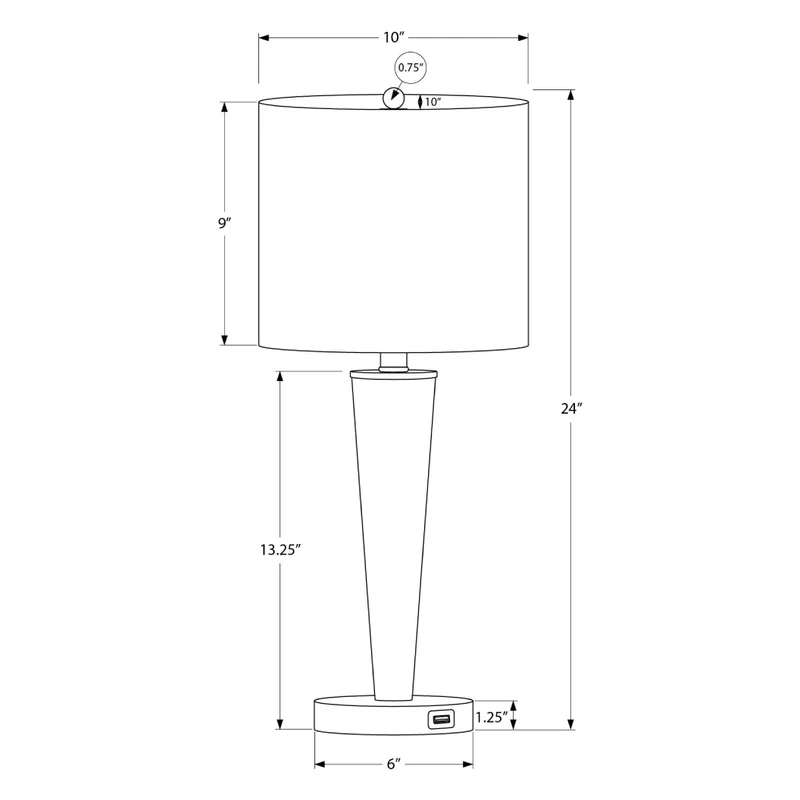 Ensemble de 2 lampes de table en métal avec port USB intégré 24 po - I 9642-9643