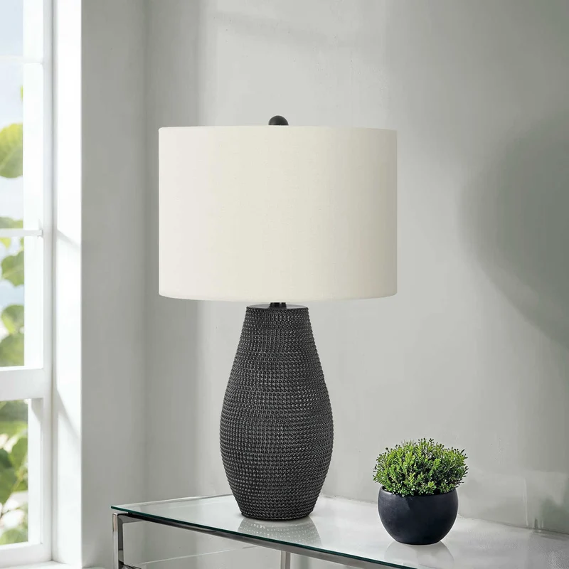 Lampe de table en résine texturée 24 po - I 9654-9655