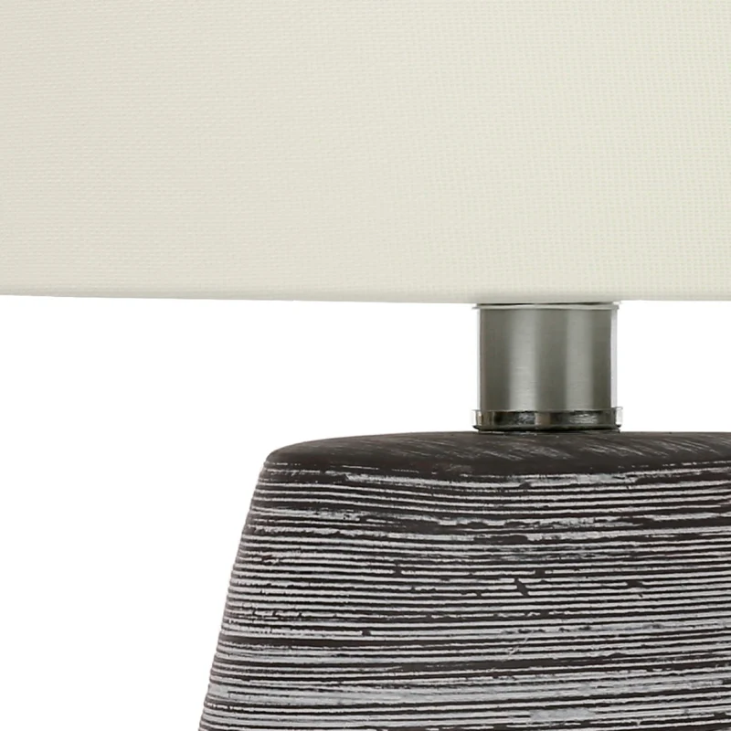 Lampe de table en céramique grise texturée 19 po - I 9633