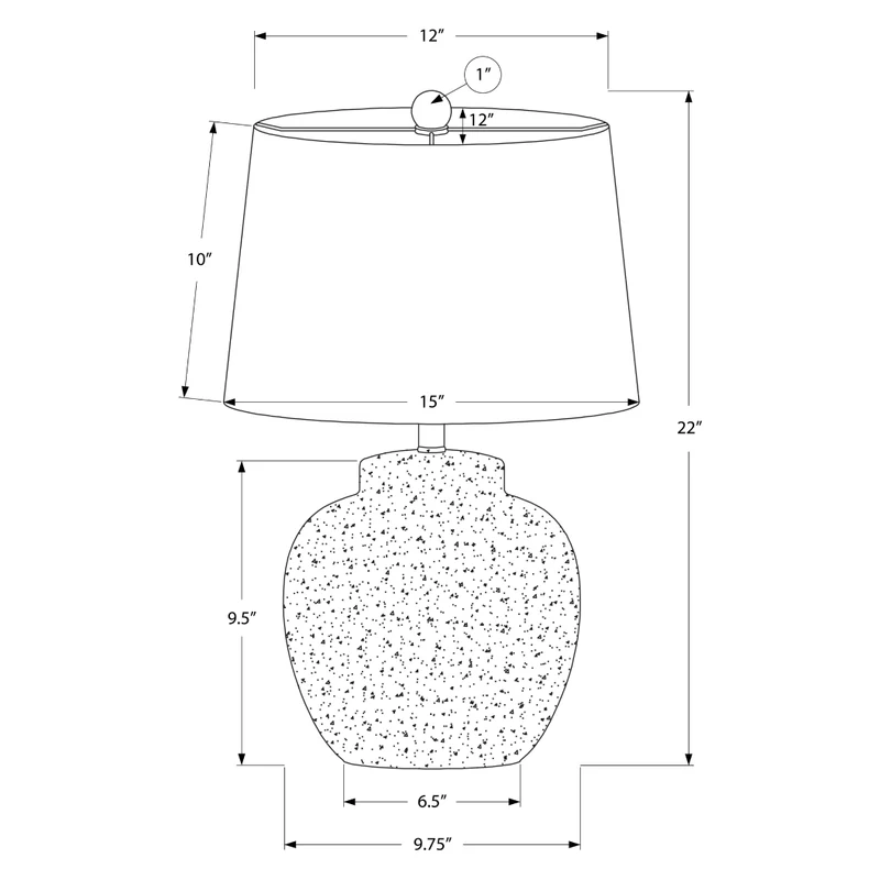 Lampe de table en béton crème texturé 22 po - I 9732