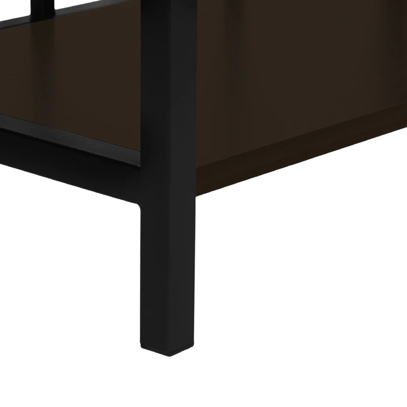 Bibliothèque en métal noir avec 4 tablettes en MDF/stratifié espresso - I 3617