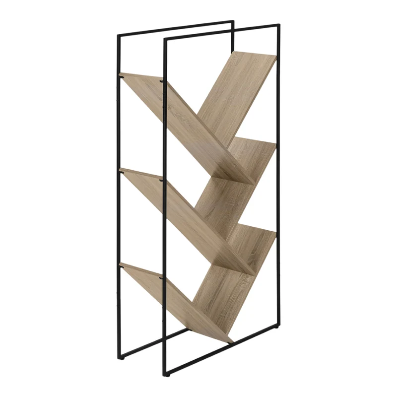 Étagère en métal noir avec 6 tablettes en MDF/stratifié - I 2200-2201-2202