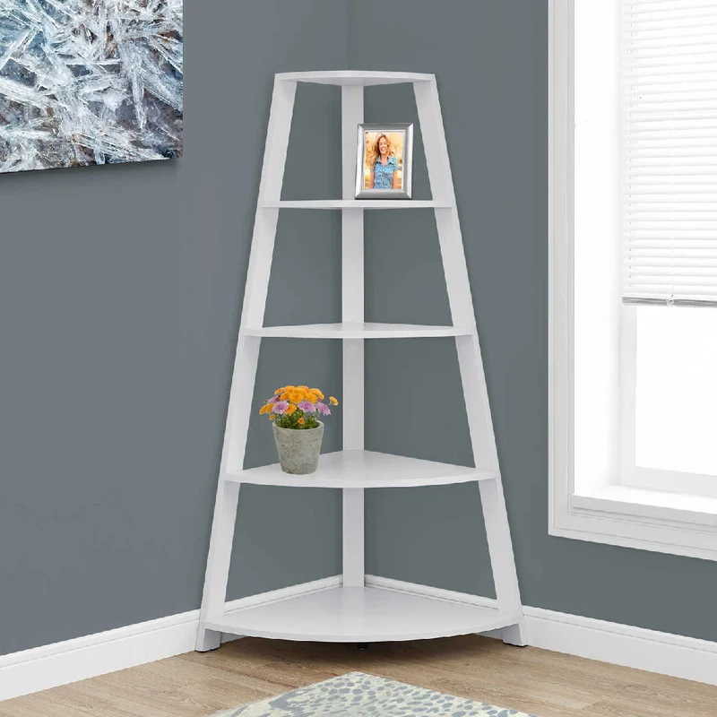 Étagère de coin en MDF/stratifié avec 4 tablettes - I 2424-2425