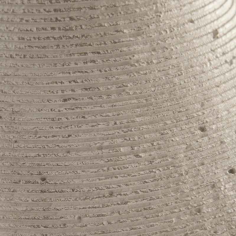 Vase en polyrésine d'une texture côtelée beige antique - Hannela