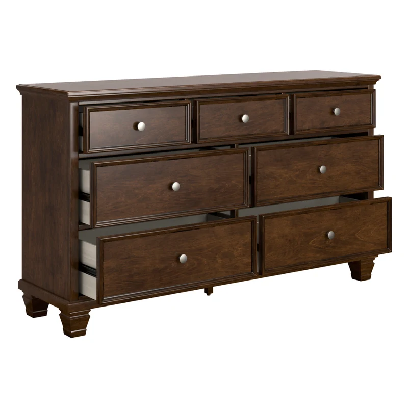 Bureau à 7 tiroirs en bois/placage brun foncé - Danabrin