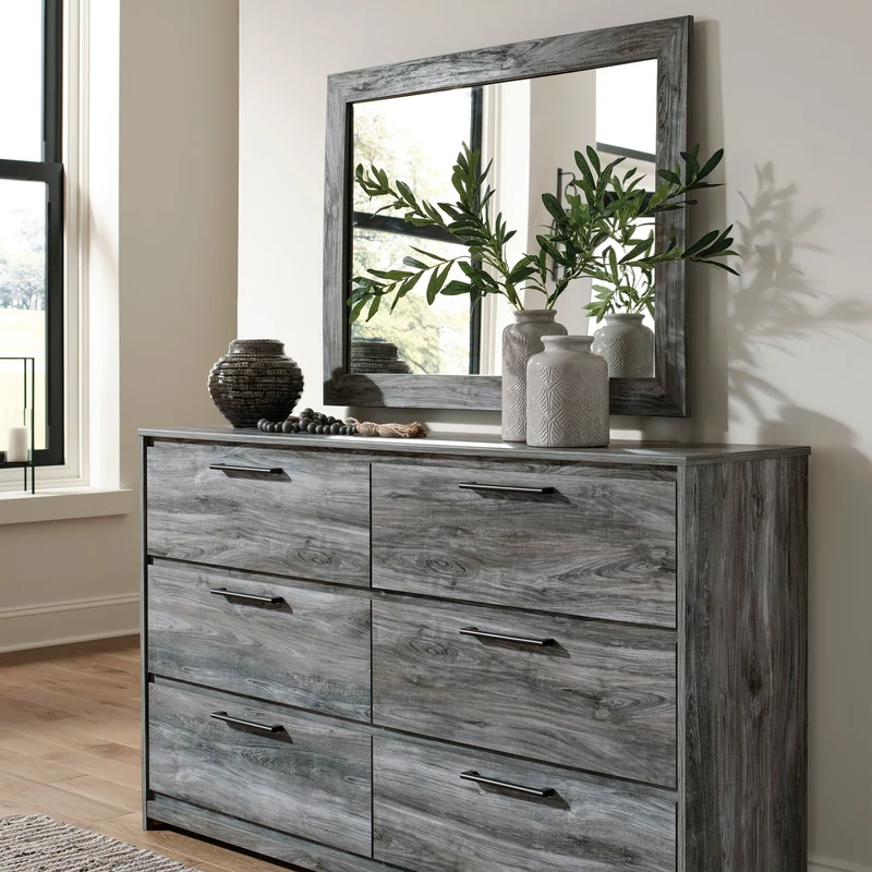 Miroir de bureau en bois/placage gris - Baystorm