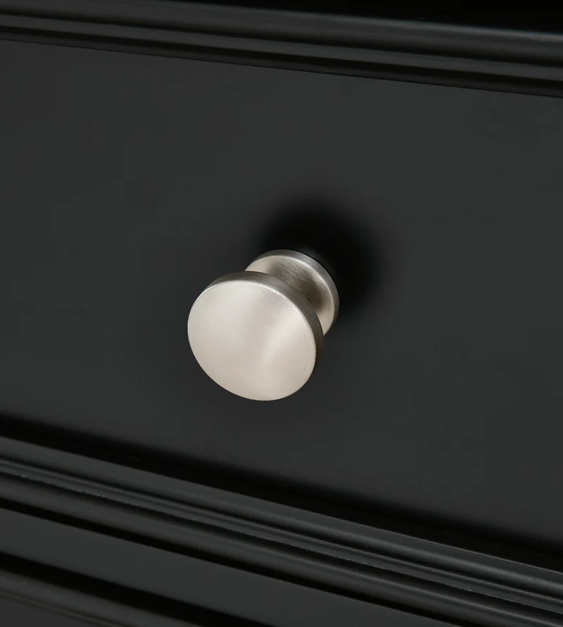 Commode à 5 tiroirs en bois/placage noir - Lanolee