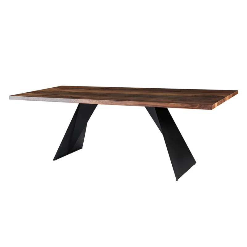 Table de salle à manger rectangulaire en bois noyer - Hugo