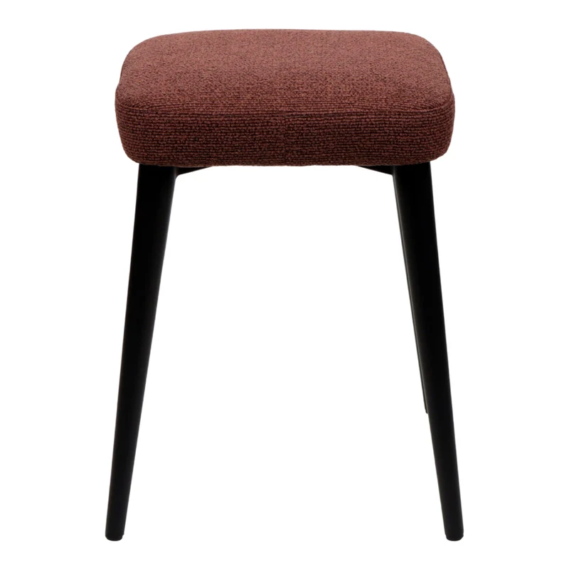 Tabouret rembourré en tissu et métal noir - Midi