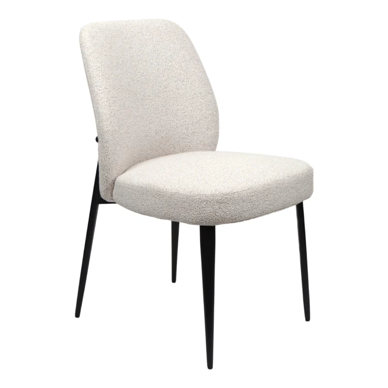 Chaise de salle à manger rembourrée en tissu et métal noir - Trench