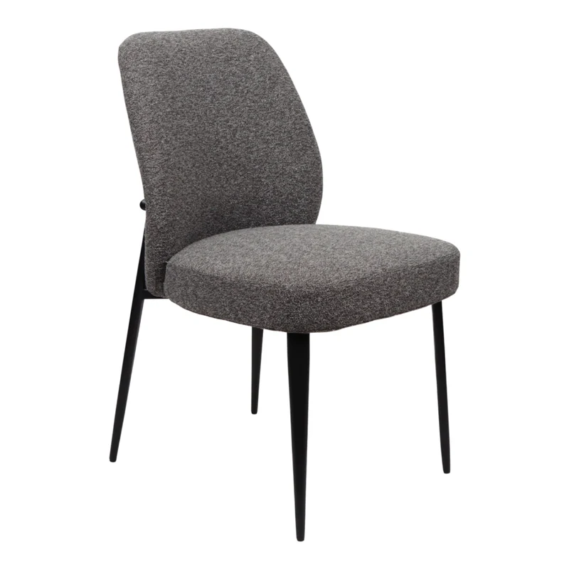Chaise de salle à manger rembourrée en tissu et métal noir - Trench