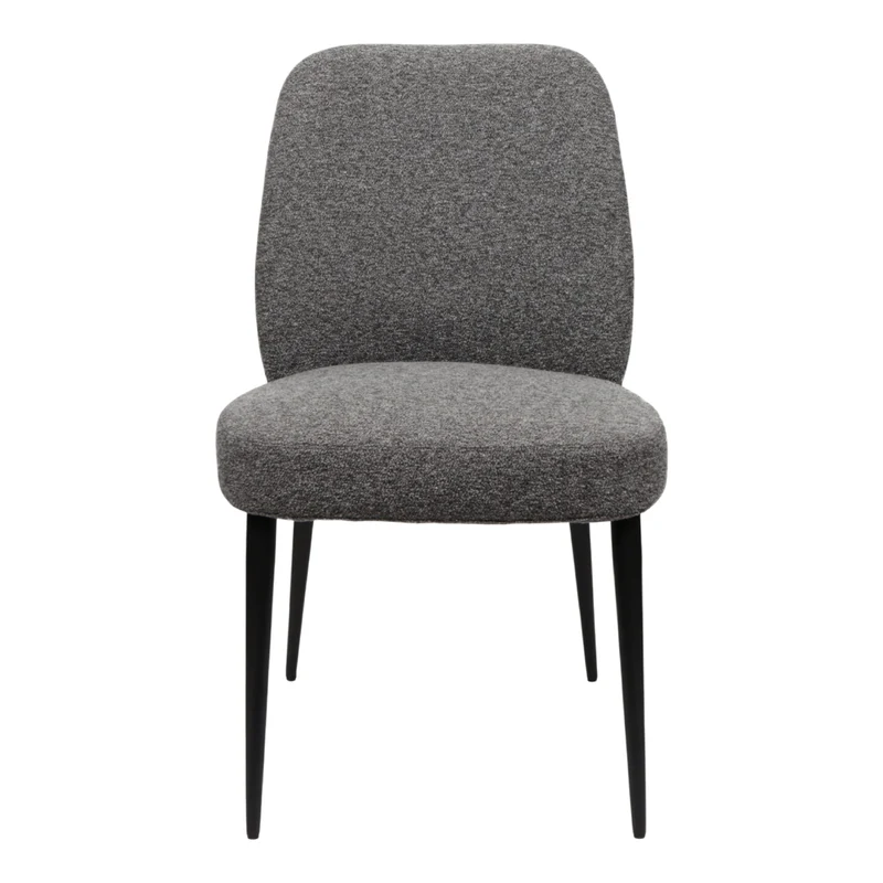 Chaise de salle à manger rembourrée en tissu et métal noir - Trench