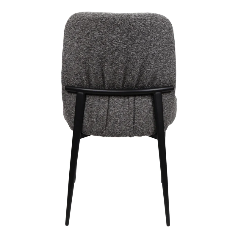 Chaise de salle à manger rembourrée en tissu et métal noir - Trench