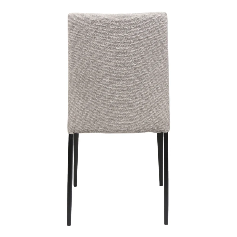 Chaise de salle à manger rembourrée en tissu et métal noir mat - Denny