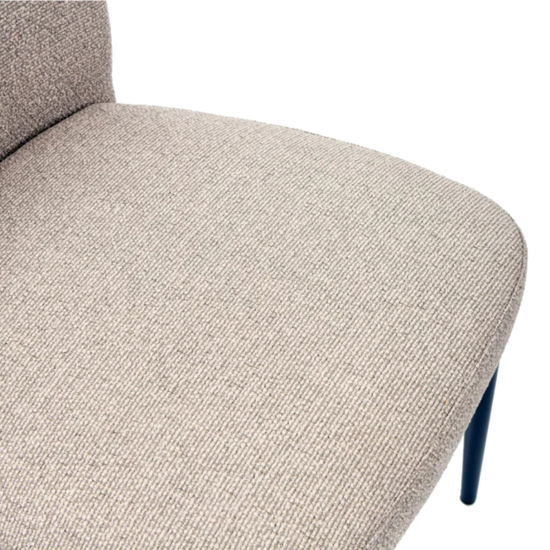 Chaise de salle à manger rembourrée en tissu et métal noir mat - Denny