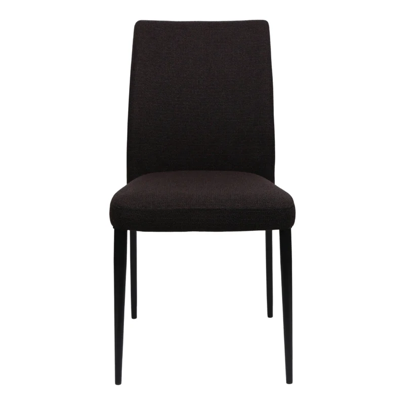 Chaise de salle à manger rembourrée en tissu et métal noir mat - Denny