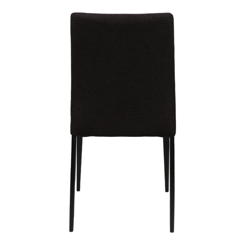 Chaise de salle à manger rembourrée en tissu et métal noir mat - Denny