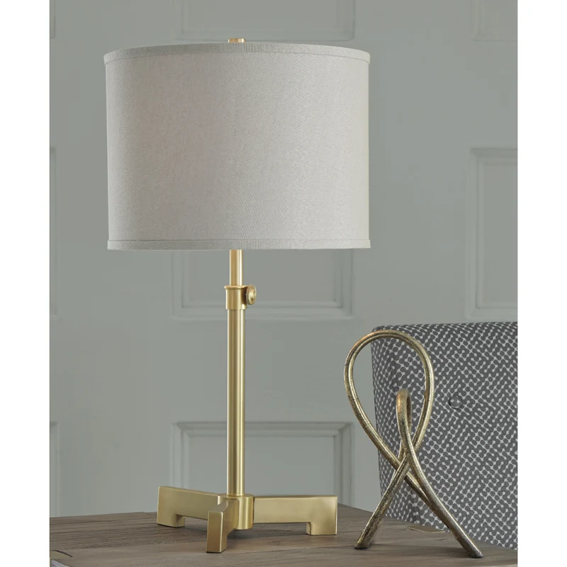 Lampe de table en métal doré 33 po. - Laurinda