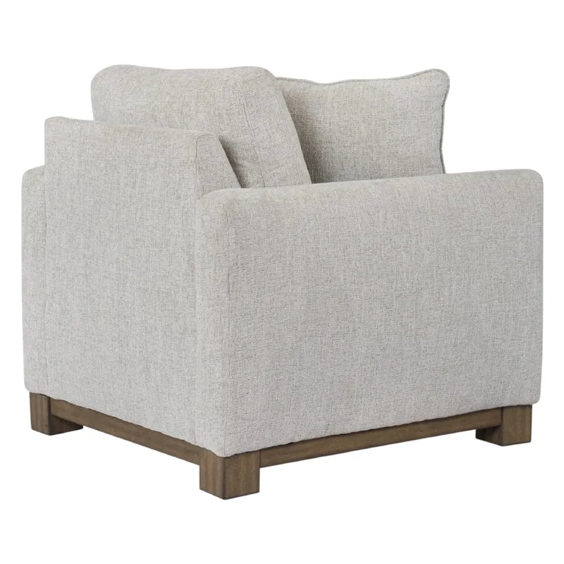 Fauteuil en tissu gris pâle avec coussin - MarinaMae