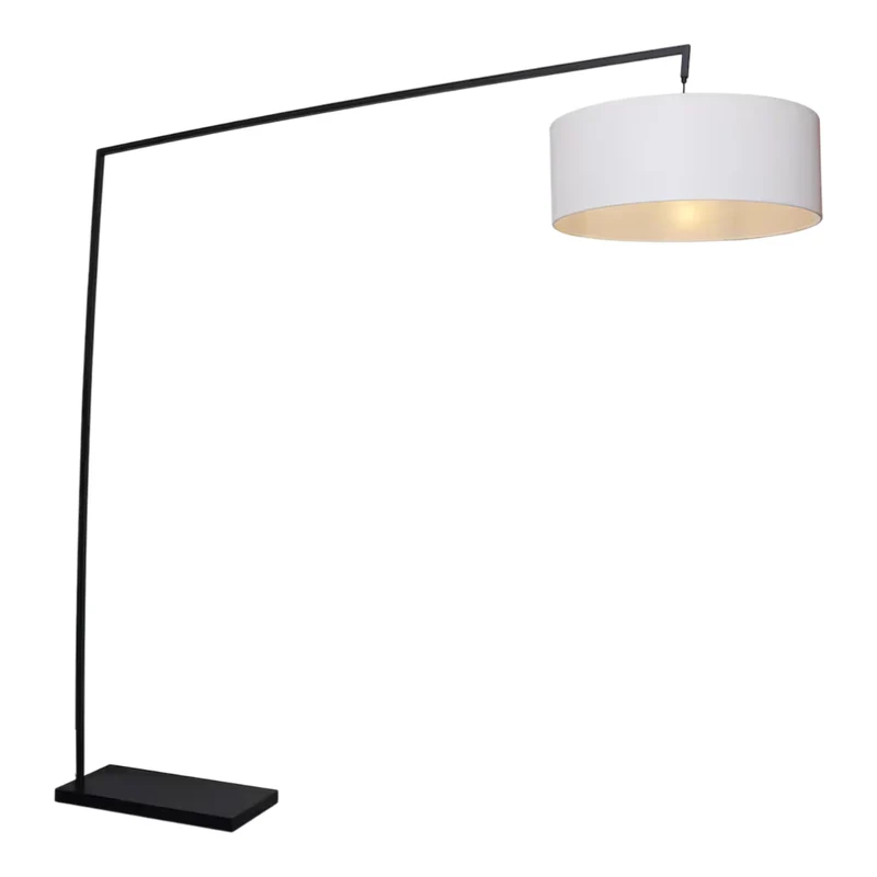 Lampe sur pied arquée en métal noir 87 po. - Brennin