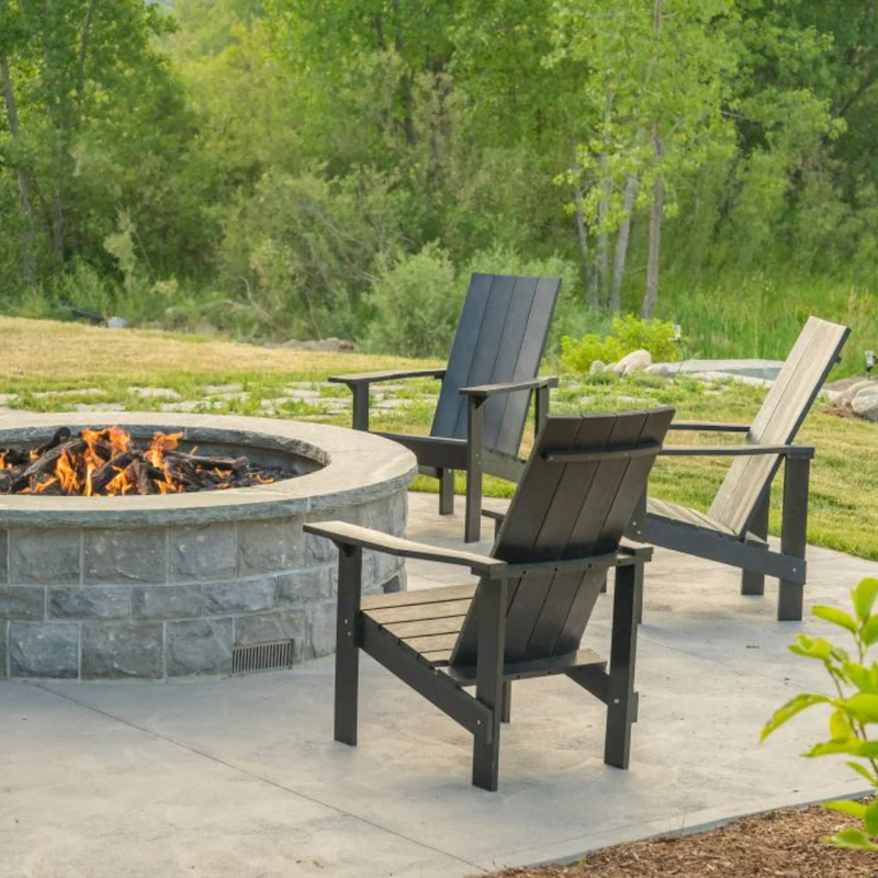 Chaise extérieure en plastique recyclé - Adirondack Moderne C06